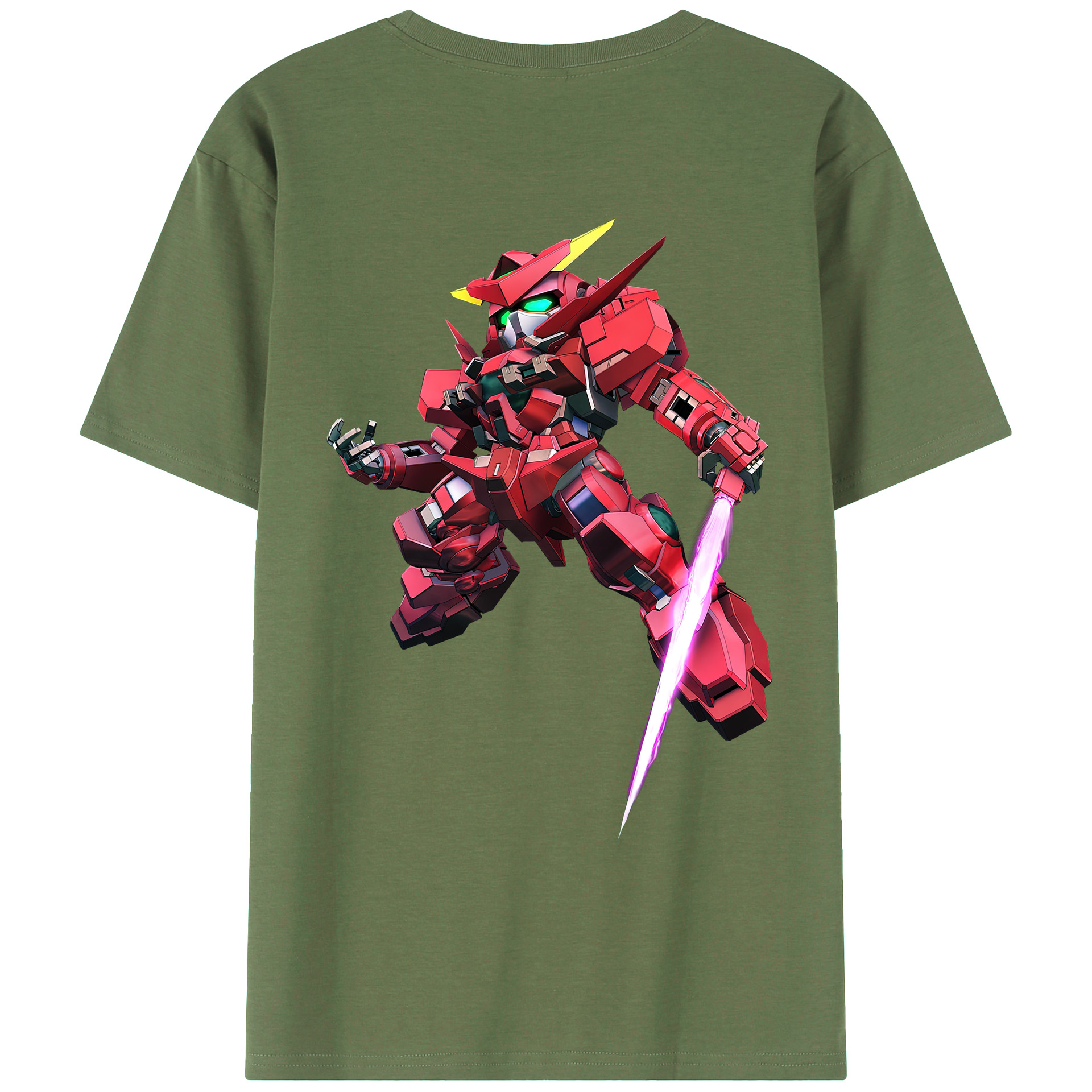 （画像用） 機動戦士ガンダム Mobile Suit Gundam 綿100％ メンズ半袖Tシャツ（バックプリント） 通気性
